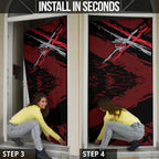 Essendon Football Club Door Cover Bombers Muscular Mascot Graphic - Abstract Paint Splatter Art