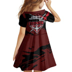 Essendon Football Club Family Matching Mermaid Dress and Hawaiian Shirt Bombers Muscular Mascot Graphic - Abstract Paint Splatter Art