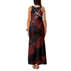Essendon Football Club Family Matching Tank Maxi Dress and Hawaiian Shirt Bombers Muscular Mascot Graphic - Abstract Paint Splatter Art