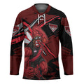 Essendon Football Club Hockey Jersey Bombers Muscular Mascot Graphic - Abstract Paint Splatter Art