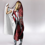 Essendon Football Club Hooded Blanket Bombers Muscular Mascot Graphic - Abstract Paint Splatter Art