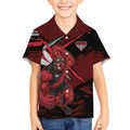 Essendon Football Club Kid Hawaiian Shirt Bombers Muscular Mascot Graphic - Abstract Paint Splatter Art