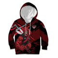 Essendon Football Club Kid Hoodie Bombers Muscular Mascot Graphic - Abstract Paint Splatter Art