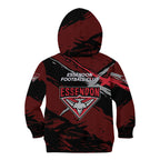 Essendon Football Club Kid Hoodie Bombers Muscular Mascot Graphic - Abstract Paint Splatter Art