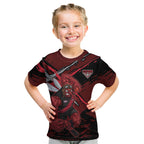 Essendon Football Club Kid T Shirt Bombers Muscular Mascot Graphic - Abstract Paint Splatter Art