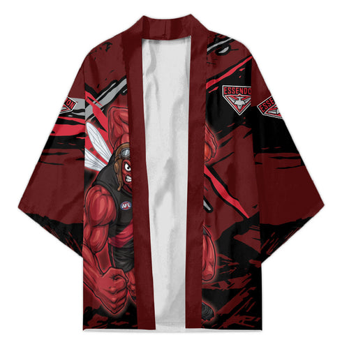 Essendon Football Club Kimono Bombers Muscular Mascot Graphic - Abstract Paint Splatter Art