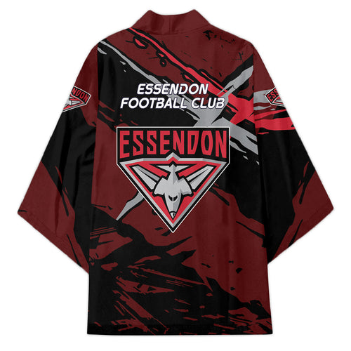 Essendon Football Club Kimono Bombers Muscular Mascot Graphic - Abstract Paint Splatter Art