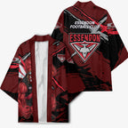 Essendon Football Club Kimono Bombers Muscular Mascot Graphic - Abstract Paint Splatter Art