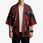 Essendon Football Club Kimono Bombers Muscular Mascot Graphic - Abstract Paint Splatter Art