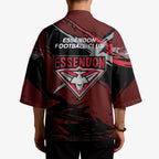 Essendon Football Club Kimono Bombers Muscular Mascot Graphic - Abstract Paint Splatter Art