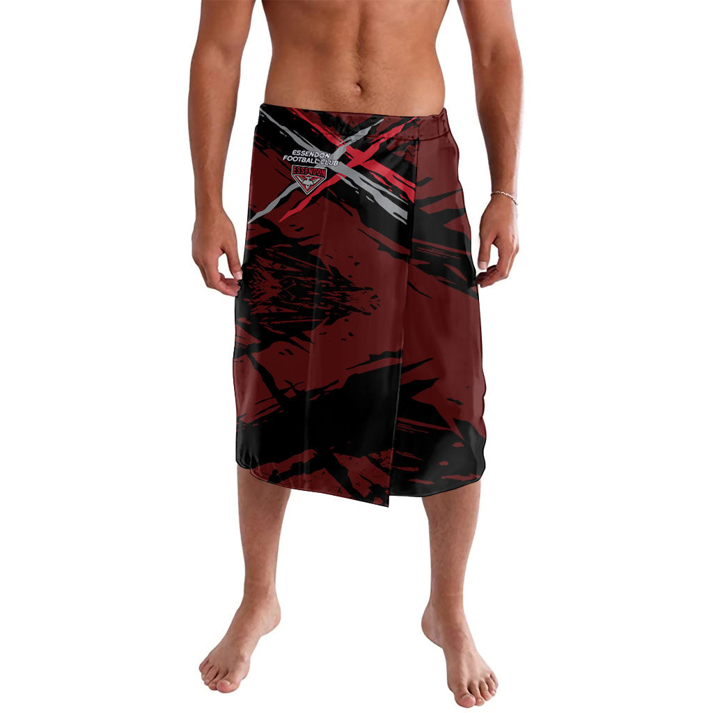 Essendon Football Club Lavalava Bombers Muscular Mascot Graphic - Abstract Paint Splatter Art
