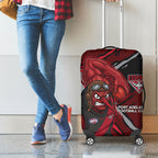 Essendon Football Club Luggage Cover Bombers Muscular Mascot Graphic - Abstract Paint Splatter Art