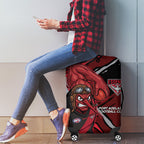 Essendon Football Club Luggage Cover Bombers Muscular Mascot Graphic - Abstract Paint Splatter Art