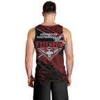 Essendon Football Club Men Tank Top Bombers Muscular Mascot Graphic - Abstract Paint Splatter Art