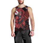 Essendon Football Club Men Tank Top Bombers Muscular Mascot Graphic - Abstract Paint Splatter Art