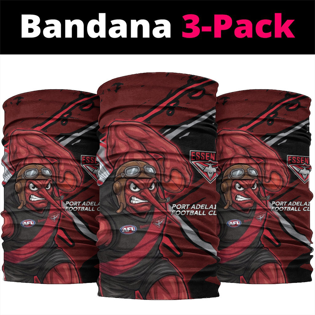 Essendon Football Club Neck Gaiter Bombers Muscular Mascot Graphic - Abstract Paint Splatter Art
