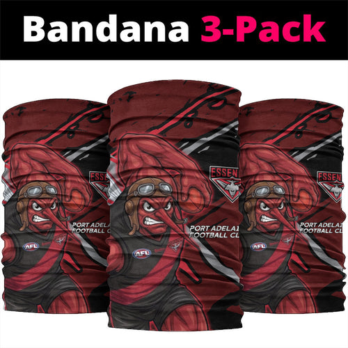 Essendon Football Club Neck Gaiter Bombers Muscular Mascot Graphic - Abstract Paint Splatter Art