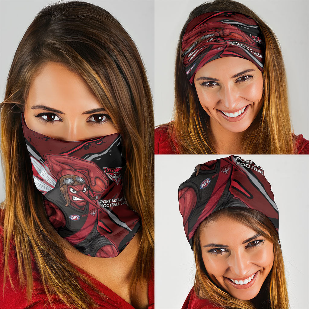 Essendon Football Club Neck Gaiter Bombers Muscular Mascot Graphic - Abstract Paint Splatter Art