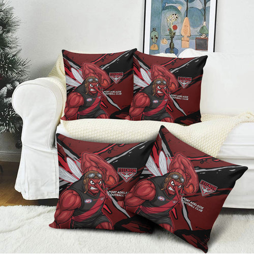 Essendon Football Club Pillow Cover Bombers Muscular Mascot Graphic - Abstract Paint Splatter Art