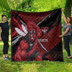 Essendon Football Club Quilt Bombers Muscular Mascot Graphic - Abstract Paint Splatter Art