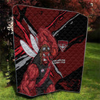 Essendon Football Club Quilt Bombers Muscular Mascot Graphic - Abstract Paint Splatter Art