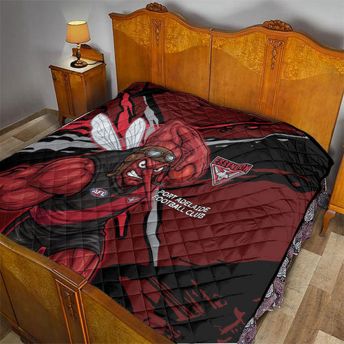 Essendon Football Club Quilt Bombers Muscular Mascot Graphic - Abstract Paint Splatter Art