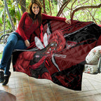 Essendon Football Club Quilt Bombers Muscular Mascot Graphic - Abstract Paint Splatter Art