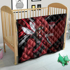 Essendon Football Club Quilt Bombers Muscular Mascot Graphic - Abstract Paint Splatter Art