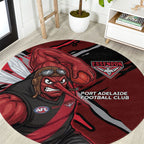 Essendon Football Club Round Carpet Bombers Muscular Mascot Graphic - Abstract Paint Splatter Art