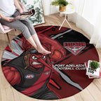 Essendon Football Club Round Carpet Bombers Muscular Mascot Graphic - Abstract Paint Splatter Art