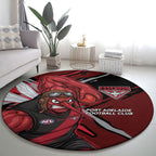 Essendon Football Club Round Carpet Bombers Muscular Mascot Graphic - Abstract Paint Splatter Art