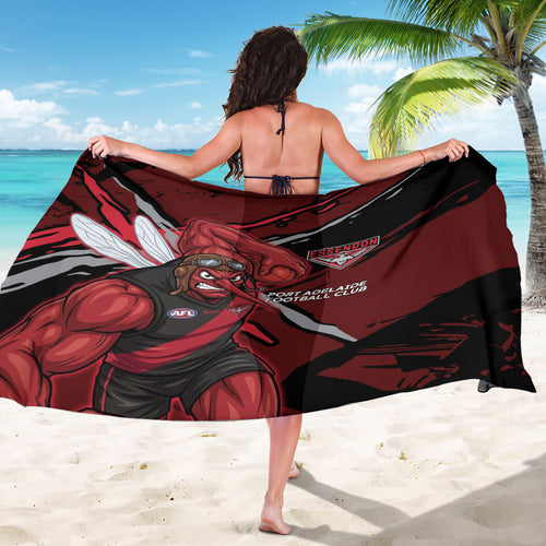 Essendon Football Club Sarong Bombers Muscular Mascot Graphic - Abstract Paint Splatter Art