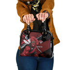 Essendon Football Club Shoulder Handbag Bombers Muscular Mascot Graphic - Abstract Paint Splatter Art