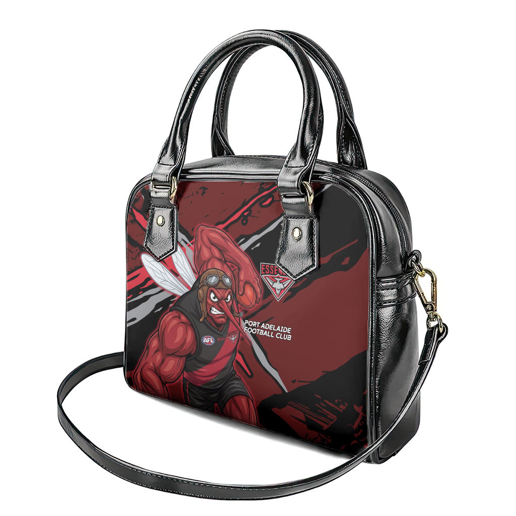 Essendon Football Club Shoulder Handbag Bombers Muscular Mascot Graphic - Abstract Paint Splatter Art