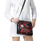 Essendon Football Club Shoulder Handbag Bombers Muscular Mascot Graphic - Abstract Paint Splatter Art