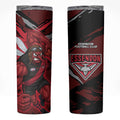 Essendon Football Club Skinny Tumbler Bombers Muscular Mascot Graphic - Abstract Paint Splatter Art