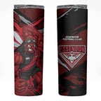 Essendon Football Club Skinny Tumbler Bombers Muscular Mascot Graphic - Abstract Paint Splatter Art