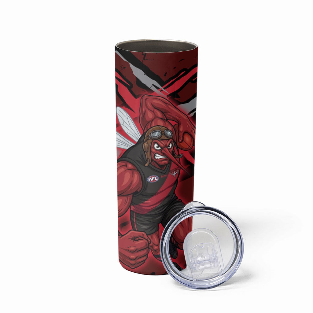 Essendon Football Club Skinny Tumbler Bombers Muscular Mascot Graphic - Abstract Paint Splatter Art
