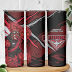 Essendon Football Club Skinny Tumbler Bombers Muscular Mascot Graphic - Abstract Paint Splatter Art