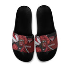Essendon Football Club Slide Sandals Bombers Muscular Mascot Graphic - Abstract Paint Splatter Art