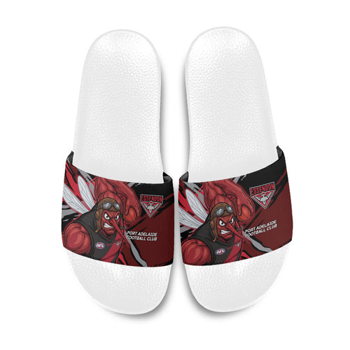 Essendon Football Club Slide Sandals Bombers Muscular Mascot Graphic - Abstract Paint Splatter Art