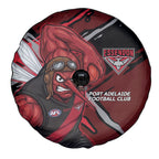 Essendon Football Club Spare Tire Cover Bombers Muscular Mascot Graphic - Abstract Paint Splatter Art