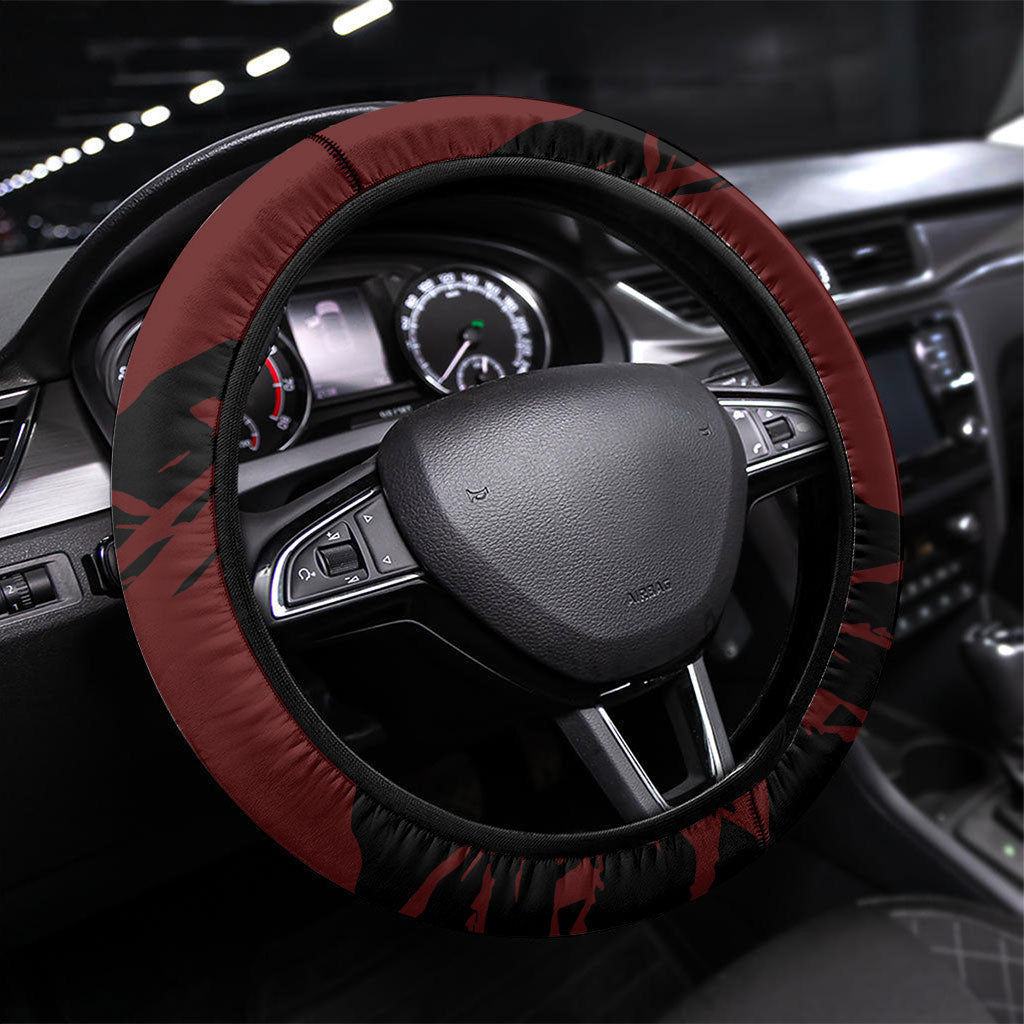 Essendon Football Club Steering Wheel Cover Bombers Muscular Mascot Graphic - Abstract Paint Splatter Art