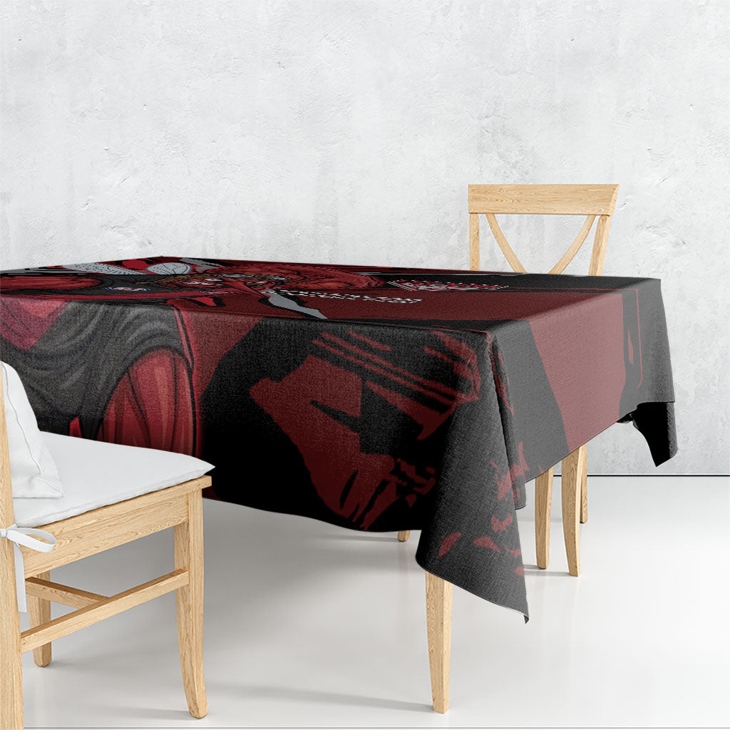 Essendon Football Club Tablecloth Bombers Muscular Mascot Graphic - Abstract Paint Splatter Art