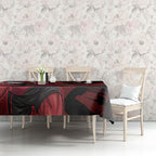 Essendon Football Club Tablecloth Bombers Muscular Mascot Graphic - Abstract Paint Splatter Art