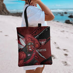 Essendon Football Club Tote Bag Bombers Muscular Mascot Graphic - Abstract Paint Splatter Art
