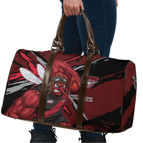 Essendon Football Club Travel Bag Bombers Muscular Mascot Graphic - Abstract Paint Splatter Art