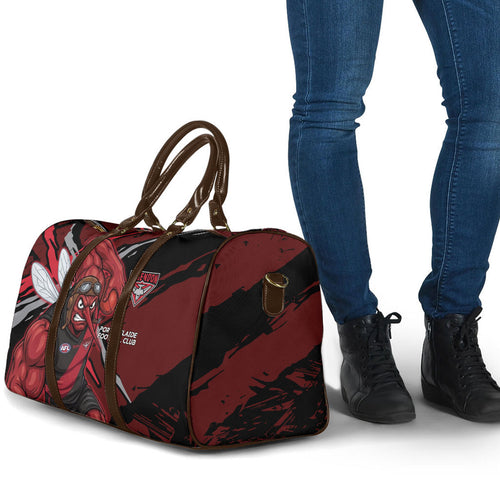 Essendon Football Club Travel Bag Bombers Muscular Mascot Graphic - Abstract Paint Splatter Art