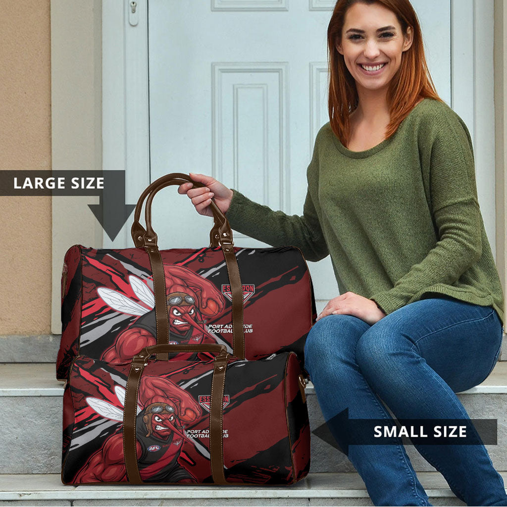 Essendon Football Club Travel Bag Bombers Muscular Mascot Graphic - Abstract Paint Splatter Art