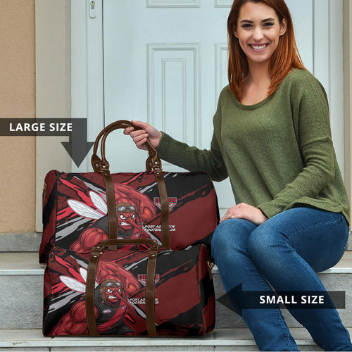 Essendon Football Club Travel Bag Bombers Muscular Mascot Graphic - Abstract Paint Splatter Art
